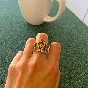 King queen silver ring.